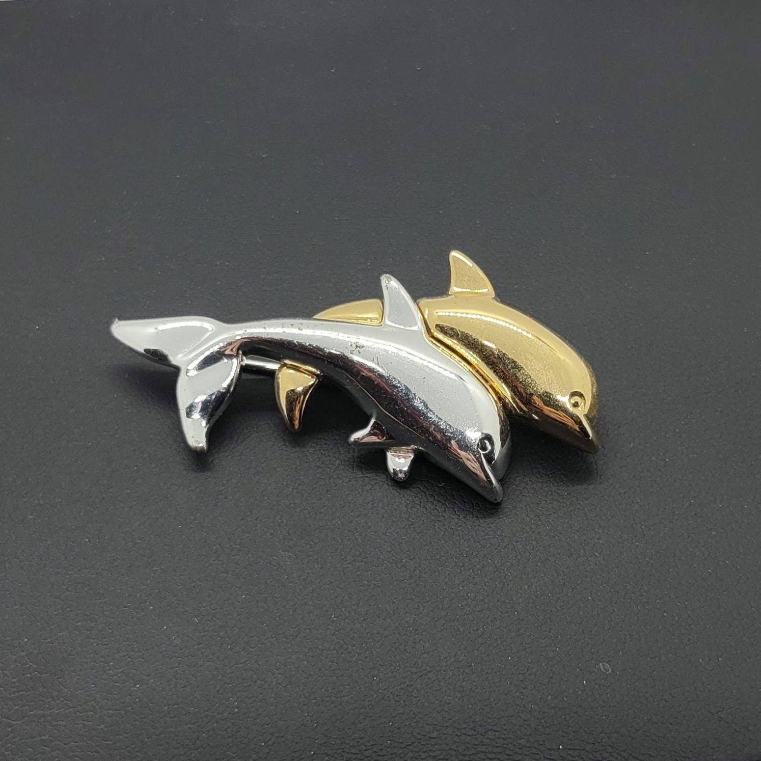   925S シルバー ドルフィン ブローチ Silver Dolphin Brooch - Etsy