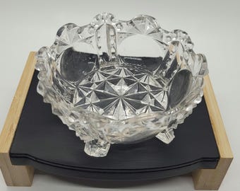 Vintage Windsor Design Small Pressed Glass Footed Bowl (3 sold separately or as a set)