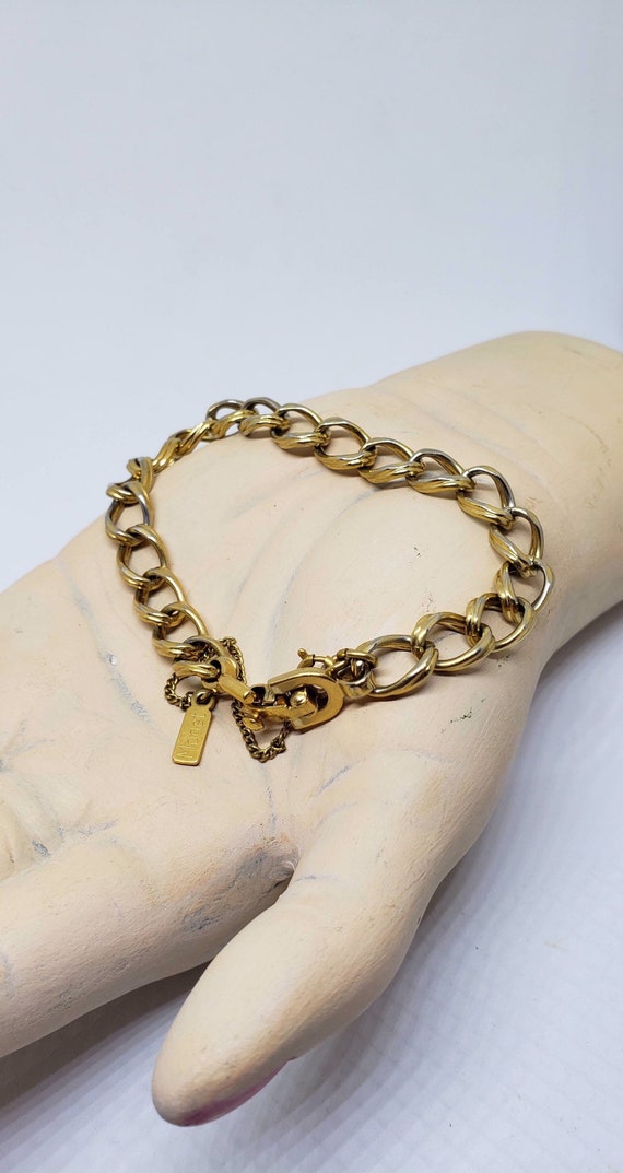 Vintage Monet Gold Tone Cable Chain Bracelet
