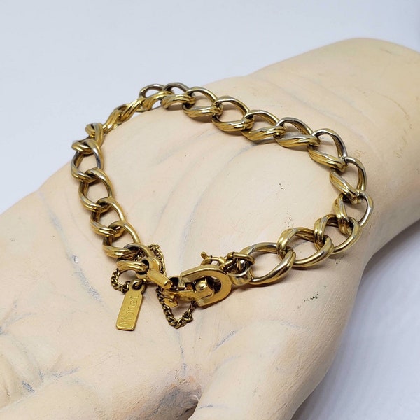 Vintage Monet Gold Tone Cable Chain Bracelet