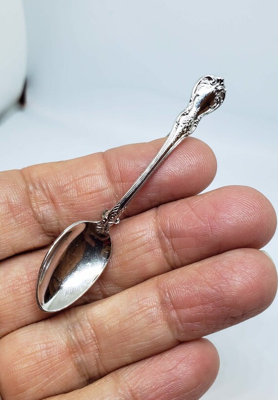 1940s Vintage Miniature Silver Spoon Brooch - image 9