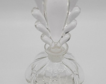 Vintage Art Deco Glass Perfume Bottle with Stopper