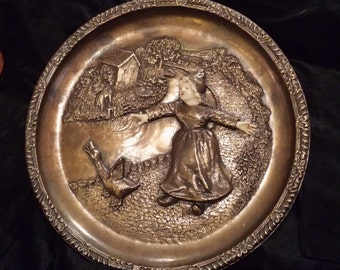Fonderie Incolay Bronze Limited Edition Bronze Plate with Faux Ivory "Uncertain Beginning"