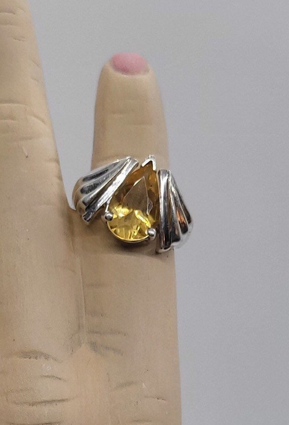 Vintage Sterling Silver Teardrop Citrine Joseph E… - image 4