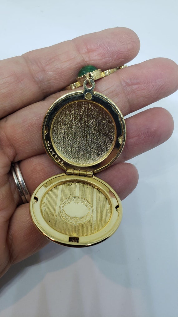 Sarah Coventry Gold Tone Round Lavaliere Locket w… - image 9