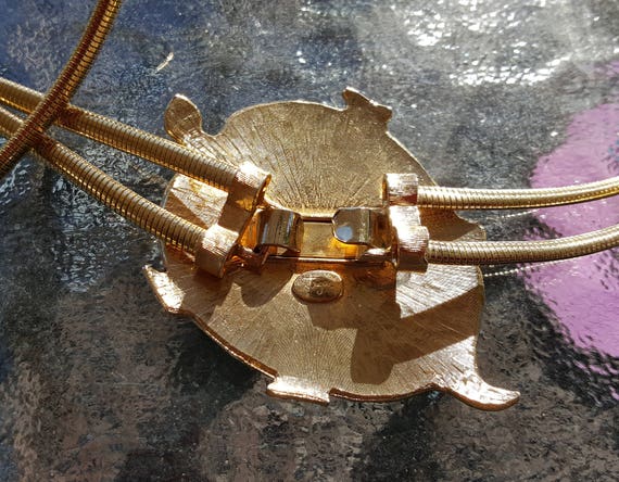 Pauline Trigère Vintage Goldtone Turtle Snake Cha… - image 6