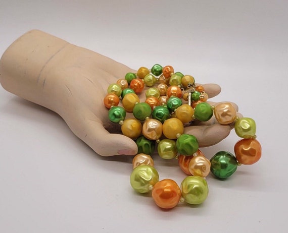 MCM Tropical Fruit Color Glass Bead Two-Strand Ja… - image 2