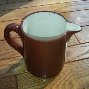Antique Sarreguemines Faience Pottery Milk Pitcher