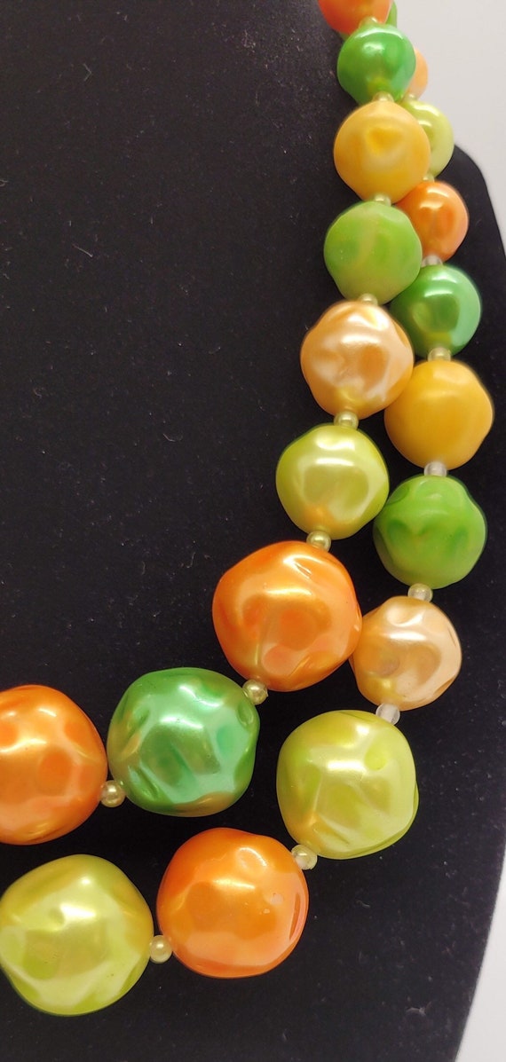 MCM Tropical Fruit Color Glass Bead Two-Strand Ja… - image 6