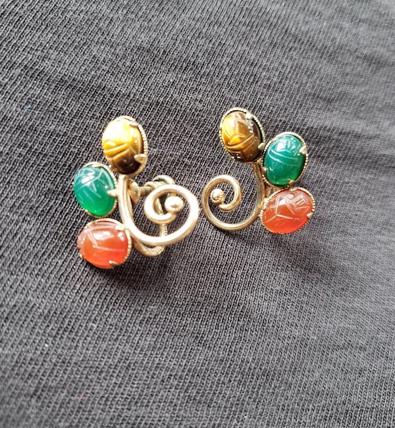 Vintage AMCO Carnelian, Chrysoprase and Tiger Eye 