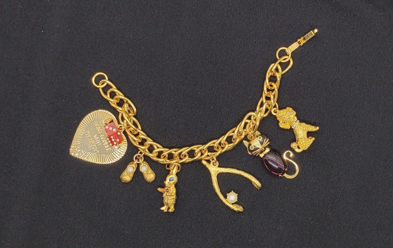 1960s House of Borvani HOBCO 10K Gold Plated Charm Bracelet Etsy