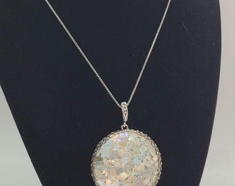 Collier vintage Or Paz en argent sterling et verre romain antique