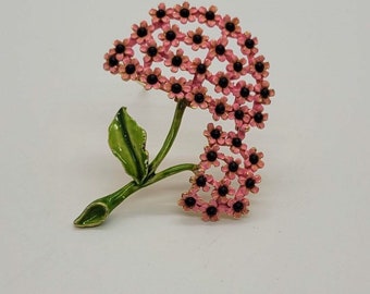 1960s Weiss Enamel Gold Tone Floral Bouquet Brooch