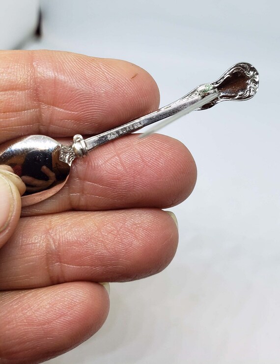 1940s Vintage Miniature Silver Spoon Brooch - image 7