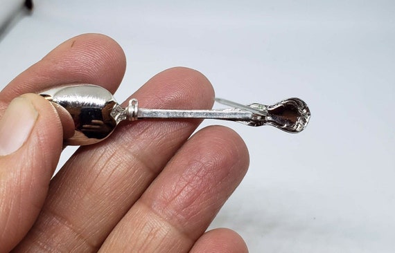 1940s Vintage Miniature Silver Spoon Brooch - image 8