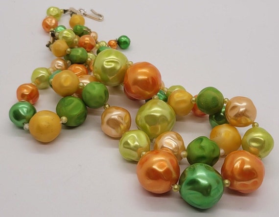 MCM Tropical Fruit Color Glass Bead Two-Strand Ja… - image 3