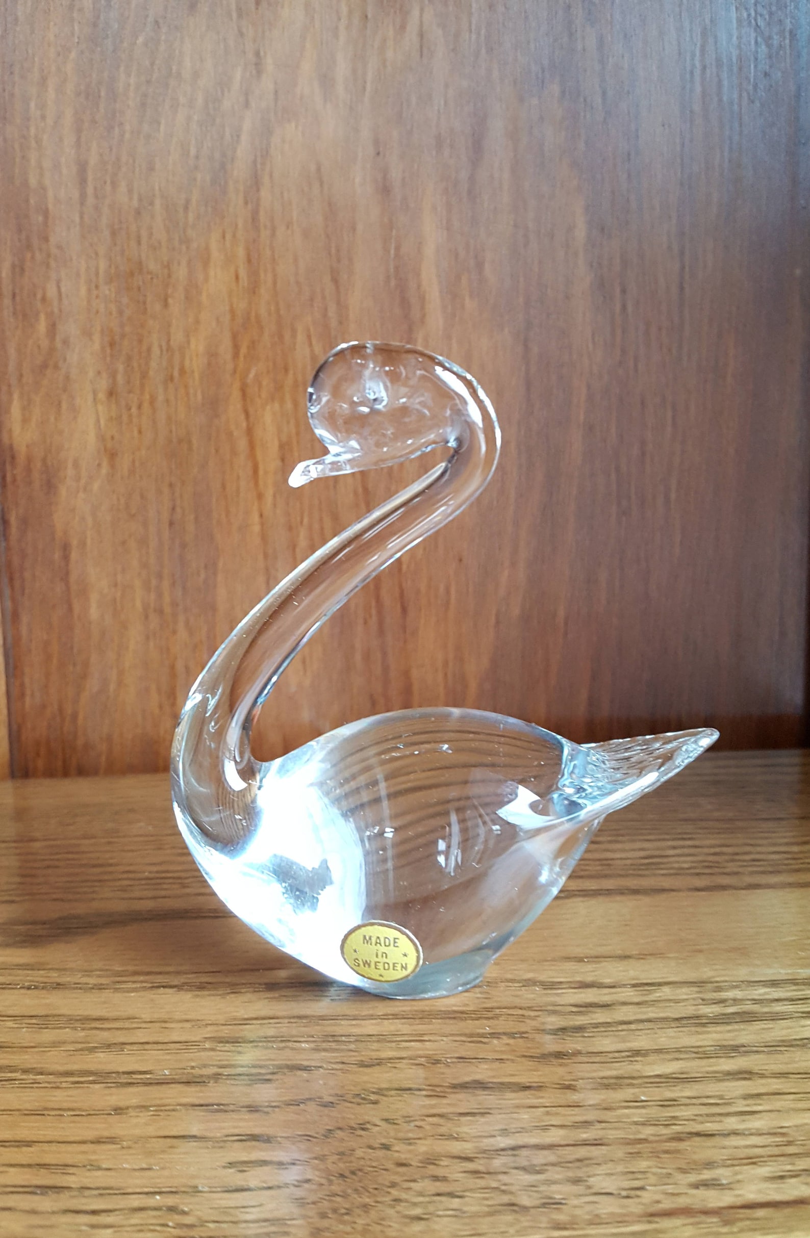 Swedish Lead Crystal Small Swan Figurine With Original Label Etsy