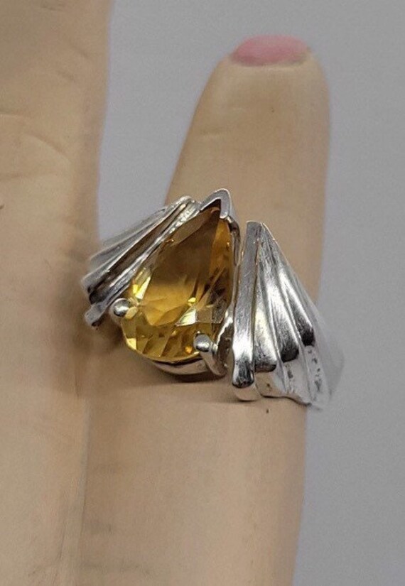 Vintage Sterling Silver Teardrop Citrine Joseph E… - image 10