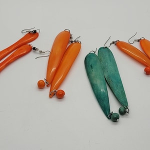 Choice of Vintage Acrylic Lucite Mod 1960s Drop Pierced Earrings (4 pairs)