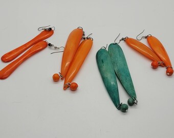 Choice of Vintage Acrylic Lucite Mod 1960s Drop Pierced Earrings (4 pairs)
