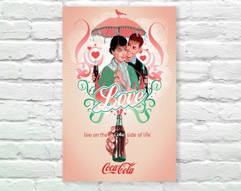 Coca Cola Valentine Vintage Poster Art Print Posters, Dorm Decor, Minimalist Art, Vintage Advertising Poster 13" x 19"