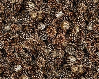 1252 Snowy Pine Branches; Fabric By the Yard; Fat Quarters to Full Yards
