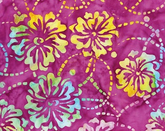 Orchid Petals Batik Fabric - Violet Gem Baliscapes by Anthology Fabrics - Quilting Cotton Fabrics - Fabric by the yard -