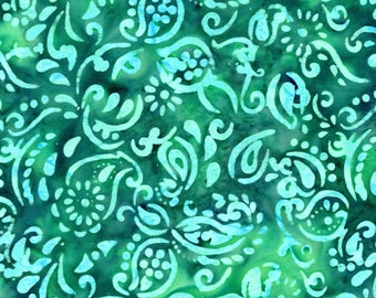 Green Batik Fabric by the Yard by Anthology Fabric, Light Green Batik,  Green Fabric, Chartreuse Batik, 18250 