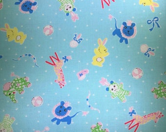 Blue Baby Cotton Fabric – Japanese Quilt Gate Print, By The Yard