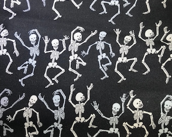 Halloween Quilting Cotton Fabric – Dancing Skeletons, Timeless Treasures
