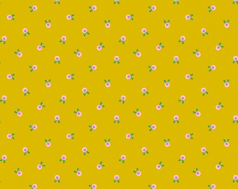Splendid Flowers Gold - Gabrielle Neil Collection - Riley Blake Designs -  Quilting Cotton Fabric - Fabric by the Yard