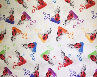Fabric with Ladybugs - Painting The World by Lorella Avinci - Studio E Fabrics - Quilting Cotton Fabric - Fabric by the Yard