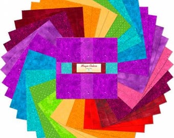 Bright Color Fabric Layer Cake – 10" Squares, 42 Pcs, Wilmington Prints
