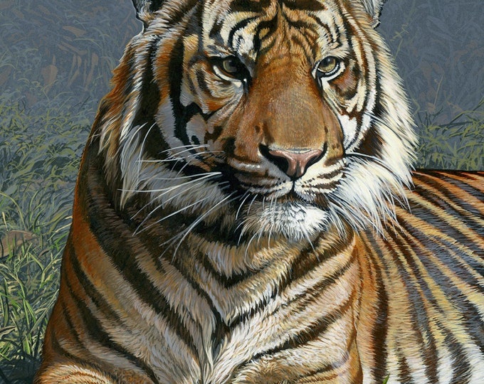 daoyuan wu, ximing liu*, jiayun xu*, david lo, and... Endangered - Tiger Fabric Panel - David Textiles - 35" Wide by 45" Long ...