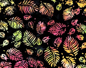 Batik Fabric - Anthology Fabrics - Quilting Cotton Fabrics - Fabric by the yard - Choose your cut size - Batik Fabric with Leaves