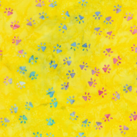 Stars Yellow Batik Fabric