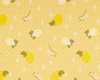 Lemon Print Quilting Cotton Fabric - Betty's Luncheonette Collection