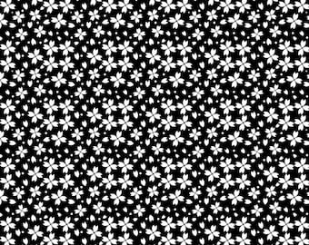 Black Floral Grid - Illusion by Joy Ting - Joy Ting Collection - Floral - Wilmington Prints - Quilting Cotton Fabric.