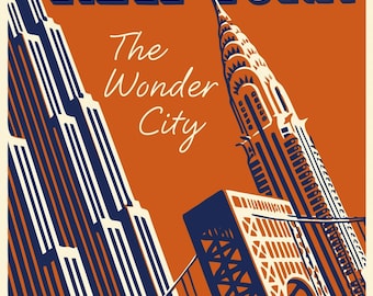 New York City Skyline Fabric Panel – 35" Wide Quilting Cotton