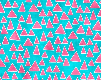 Triangles Fabric - 3Wishes Fabrics - Good Vibes - Quilting Cotton Fabric - Fabric by the yard - Choose your cut.