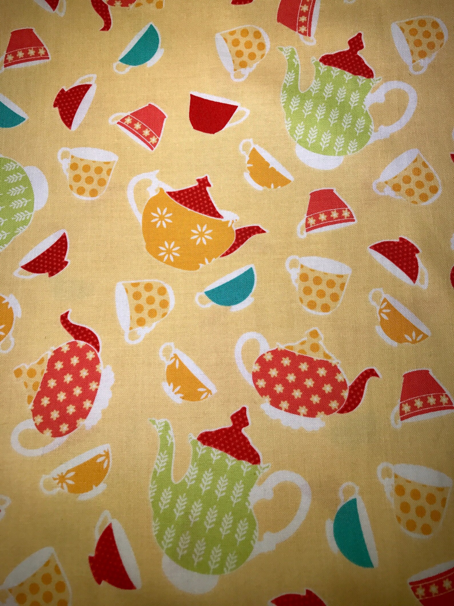 Fabric With Tea Cups Fabric With Coffee Set Riley Blake Etsy