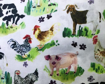 Farm Pets Fabric - Dear Stella - Quilting Cotton Fabrics - Fabric by the yard.