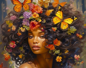 Woman of Beauty - David Textiles  - 35" by 45"  - Shawna Stewart - Fabric Panel - 100% Cotton.