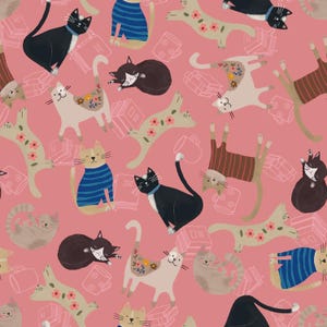 Every Home Every Cat  - 3Wishes Fabric - Quilting Cotton Fabric - Fabric by the Yard