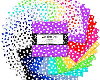 Essentials On The Dot - 5 inch squares  - 5 Karat Gems - 42 pieces per pack - Wilmington Prints - Q507-96-507
