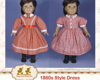 Addy Sewing Pattern 18 in doll Civil War style dress Epattern digital download CW-1