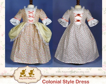 Felicity PDF Sewing Pattern AG 18 in doll Epattern Colonial Gown digital download COL-1