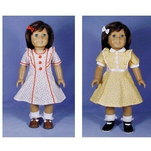 Molly or Emily Sewing Pattern # FOR-2  fits American Girl 18 inch dolls WW2 1940s style doll dress pattern - INSTANT download