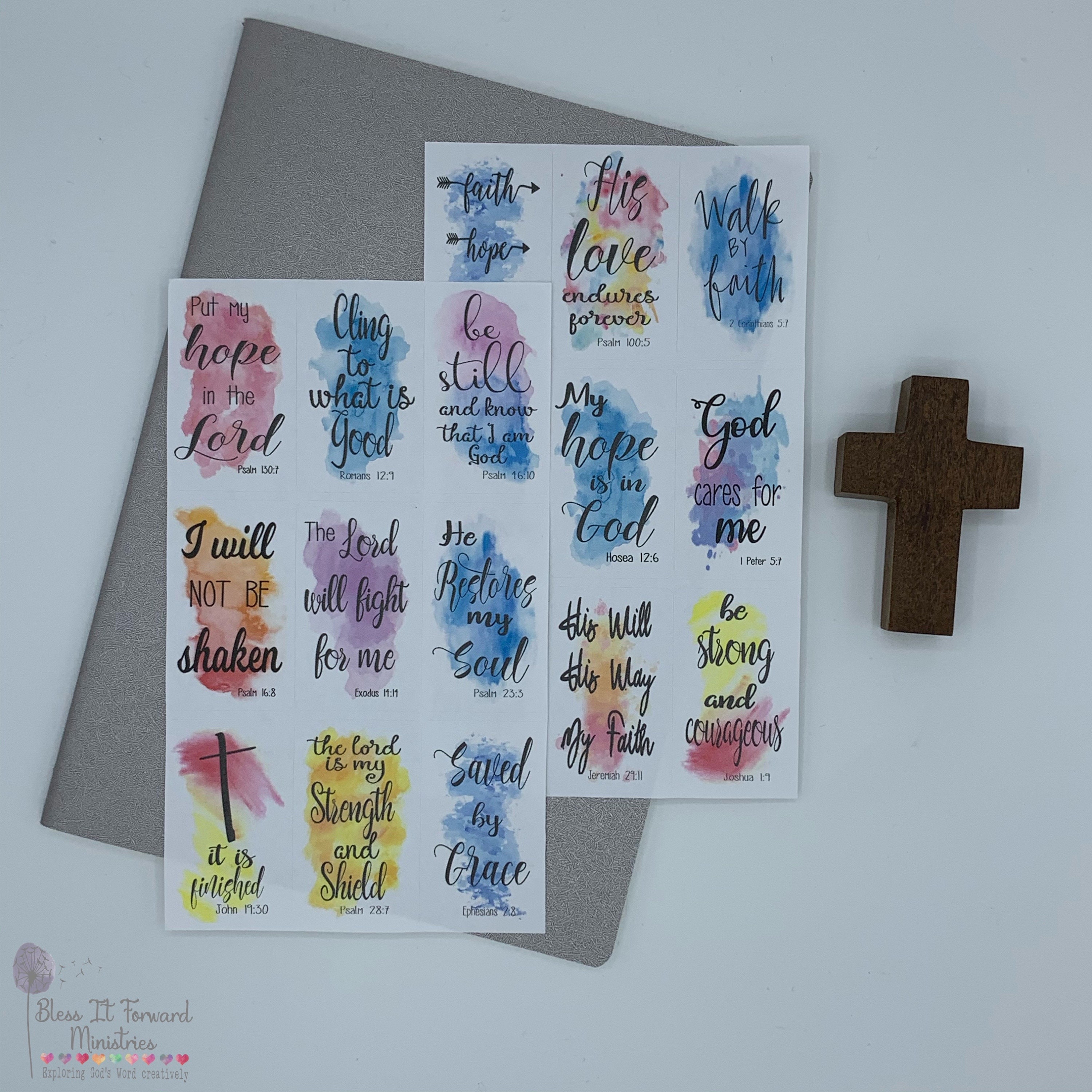 Edenia Bible Verse Stickers, Aesthetic Scripture Stickers with Encoraging  Verses, Christian Sticker Sheets for Stationery, Journaling, &  Scrapbooking