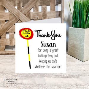 Lollipop Lady, Man Thank You Card, School Crossing Patrol Officer ...